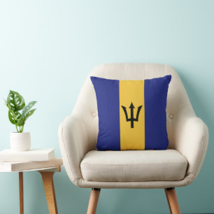 Barbados flag throw pillow