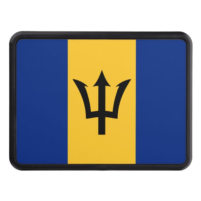 Barbados Flag Trailer Hitch Cover (Front)
