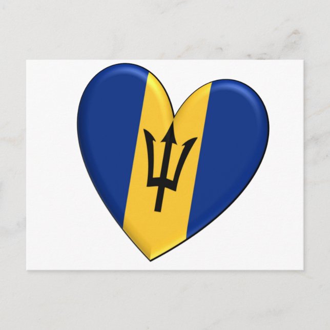 Barbados Heart Flag Postcard (Front)