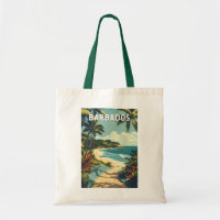 Barbados Illustration Travel Art Vintage