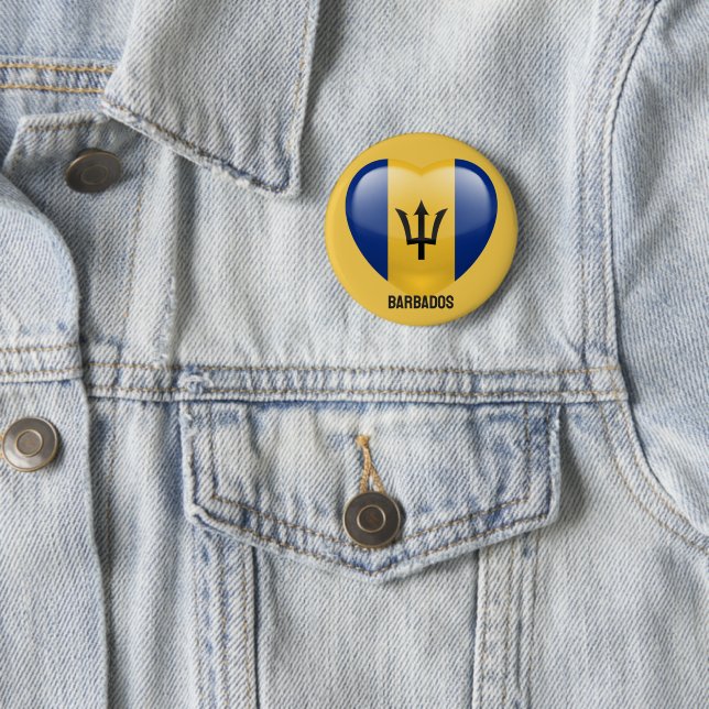 Barbados Love 2 Inch Round Button (In Situ)