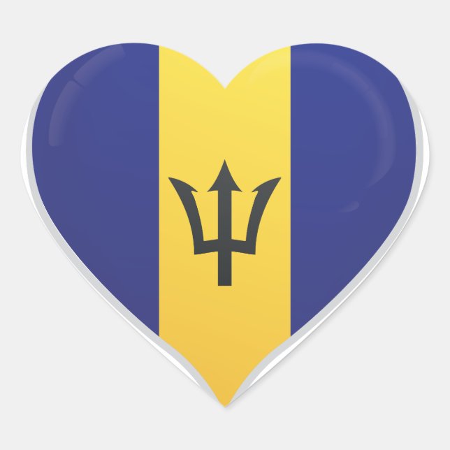Barbados love flag pride heart sticker (Front)