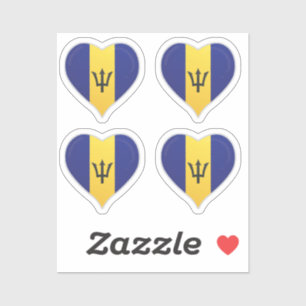Barbados love flag pride heart sticker