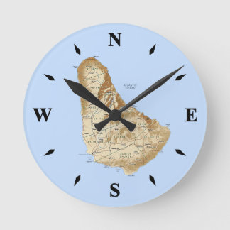 Barbados Map Clock