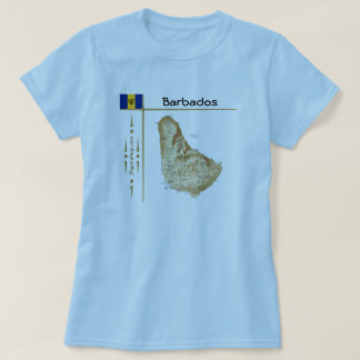 Barbados Map + Flag + Title T-Shirt