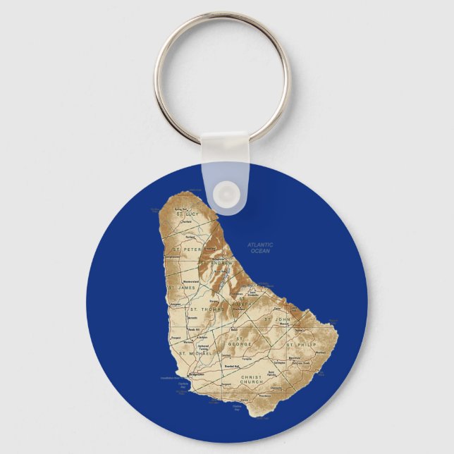 Barbados Map Keychain (Front)