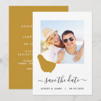 Barbados Map Photo Wedding Save the Date Card