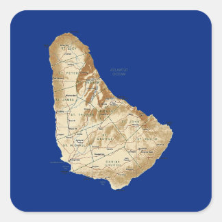 Barbados Map Sticker