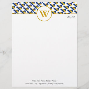 BARBADOS Monogram Personalized Letterhead