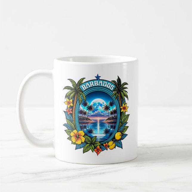 Barbados Moonlit Caribbean Night Coffee Mug (Left)