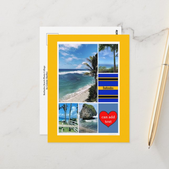 Barbados Ocean Views Postcard (Front/Back In Situ)