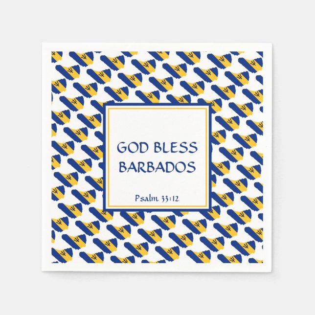 BARBADOS Patriotic GOD BLESS Celebrations Paper Napkin (Front)