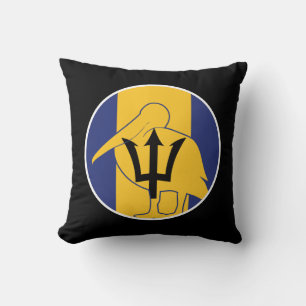 Barbados Pelican Barbadian National Animal Flag Throw Pillow