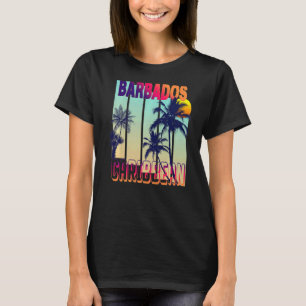 Barbados Retro Vintage Style Palm Tree Premium T-Shirt