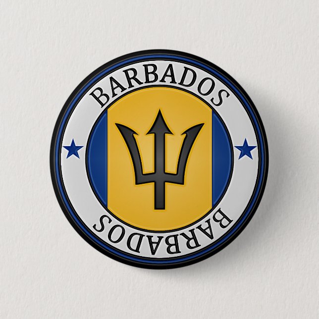 Barbados  Round Emblem 2 Inch Round Button (Front)