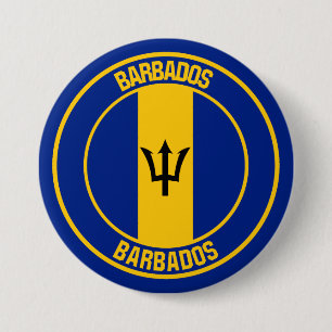 Barbados Round Emblem 3 Inch Round Button