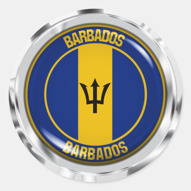 Barbados Round Emblem Classic Round Sticker (Front)