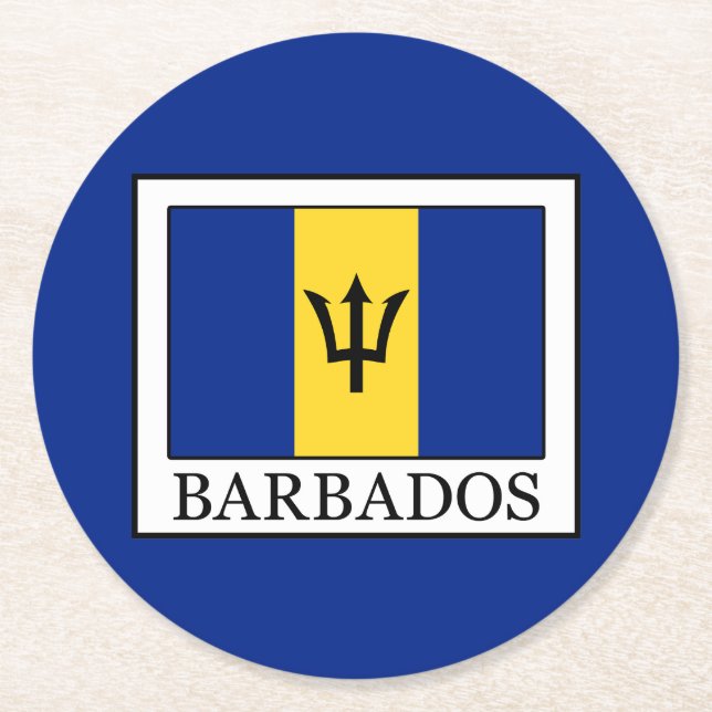 Barbados Round Paper Coaster (Front)