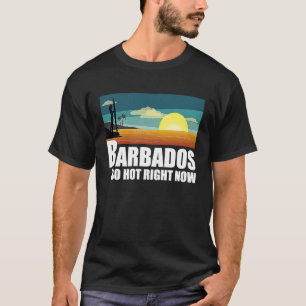 Barbados  so hot right now Retro Travel Beach Vaca T-Shirt
