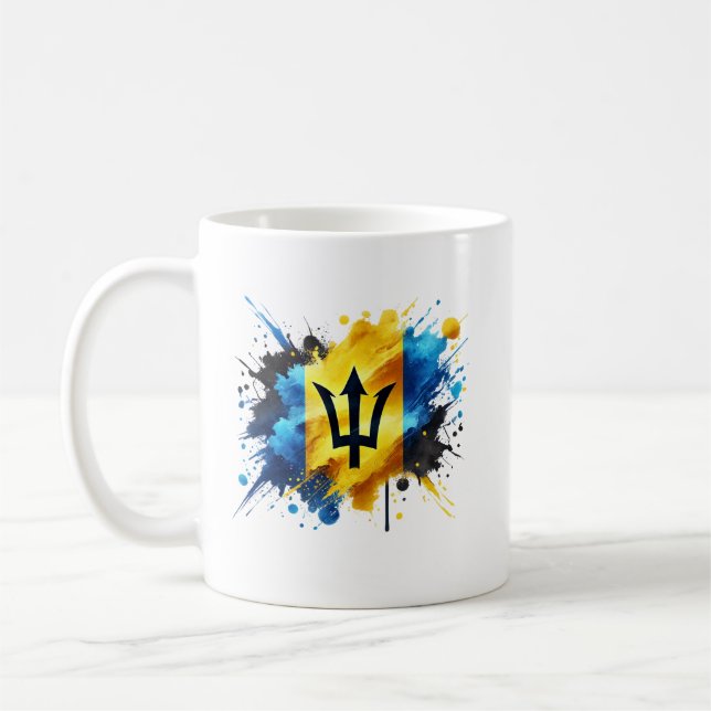 Barbados Splash Effect Flag Mug (Left)