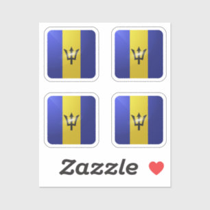 Barbados square glossy flag