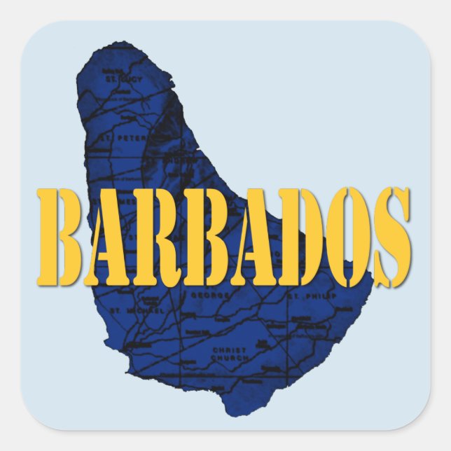 Barbados Square Sticker (Front)