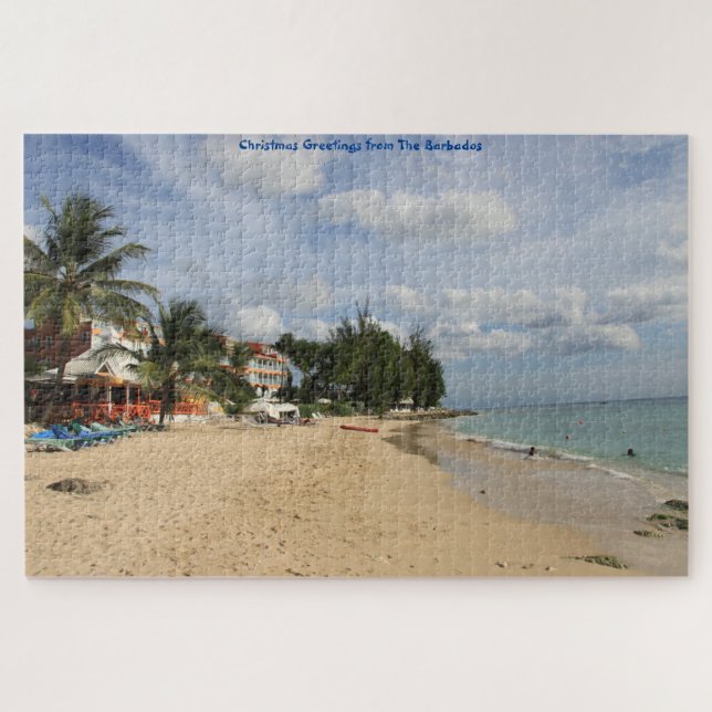 Barbados Sunny Beach Scene. Jigsaw Puzzle (Horizontal)