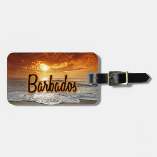 Barbados sunset luggage tag