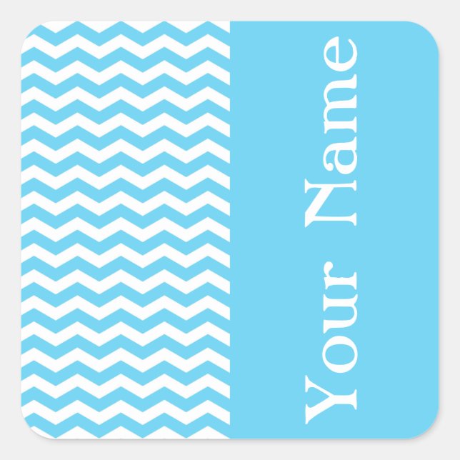 Barbados Surf Wave Chevron with name Square Sticker (Front)