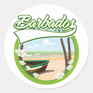 Barbados Travel logo Classic Round Sticker