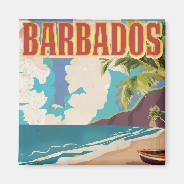 Barbados travel poster magnet (Front)
