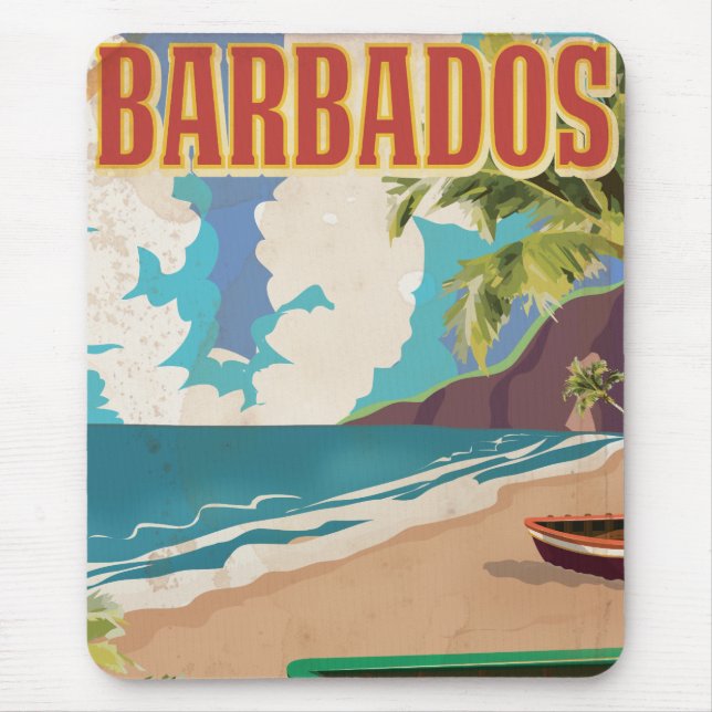 Barbados travel poster mouse pad (Front)