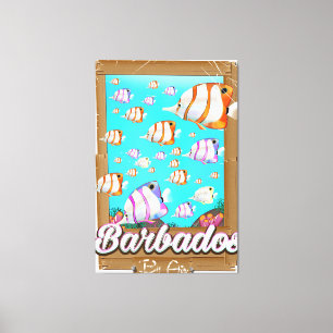Barbados Tropical Fish travel poster Canvas Print
