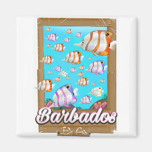 Barbados Tropical Fish travel poster Magnet