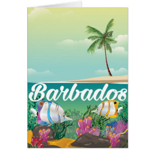 Barbados underwater travel poster