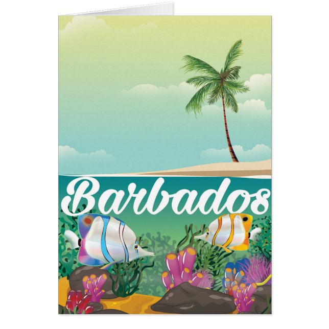 Barbados underwater travel poster (Front)
