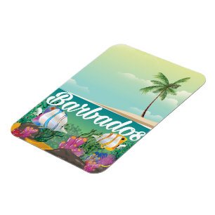 Barbados underwater travel poster magnet