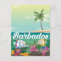 Barbados underwater travel poster