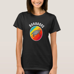 Barbados Vacation Souvenir Colourful Retro Turtle  T-Shirt