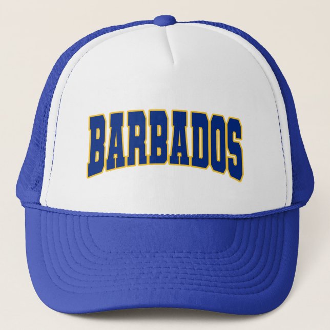 Barbados Varsity Bajan Barbadian Caribbean Trucker Hat (Front)