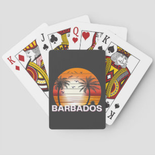Barbados Vintage Palm Trees Summer Beach Playing Cards