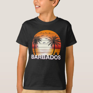 Barbados Vintage Palm Trees Summer Beach T-Shirt