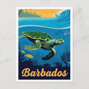 Barbados Vintage Travel  Postcard