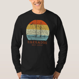 Barbados West Indies Vintage Blueprint Sailboat Va T-Shirt