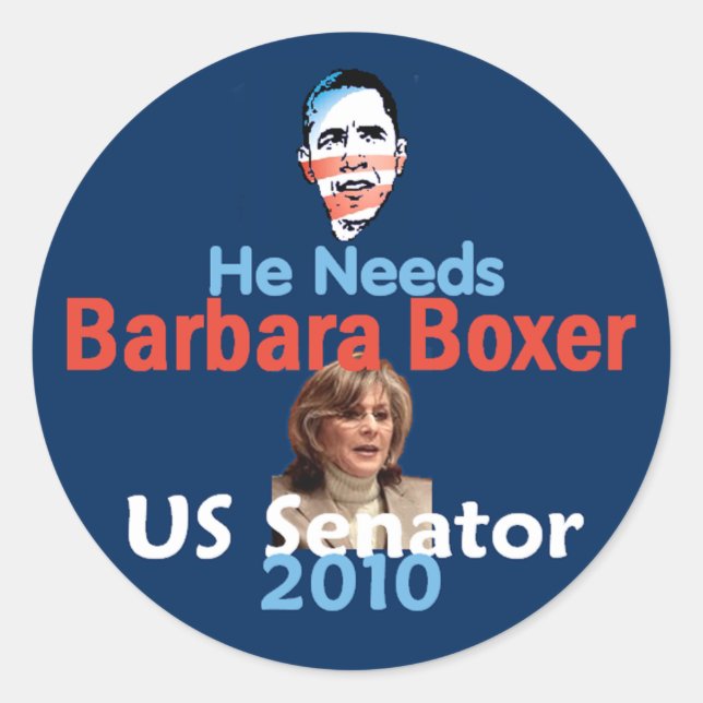 Barbara BOXER 2010 Sticker (Front)