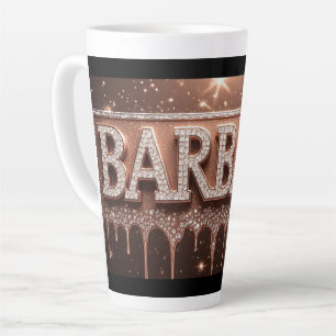 Barbara Diamond Name in Dripping Rose Gold Latte Mug