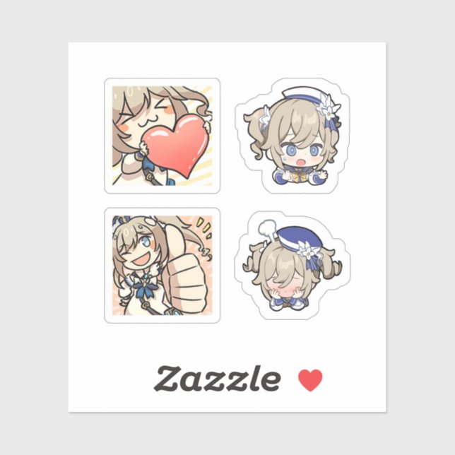 Barbara Genshin Impact 4 Pack Sticker Sheet (Sheet)