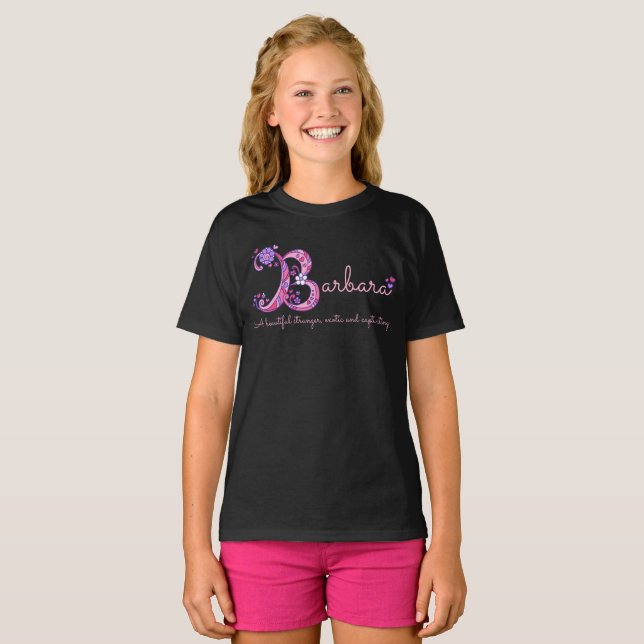 Barbara girls name & meaning B monogram shirt (Front Full)