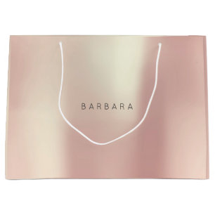 BARBARA  Gold Blush Pearly Minimal Gift Large Gift Bag