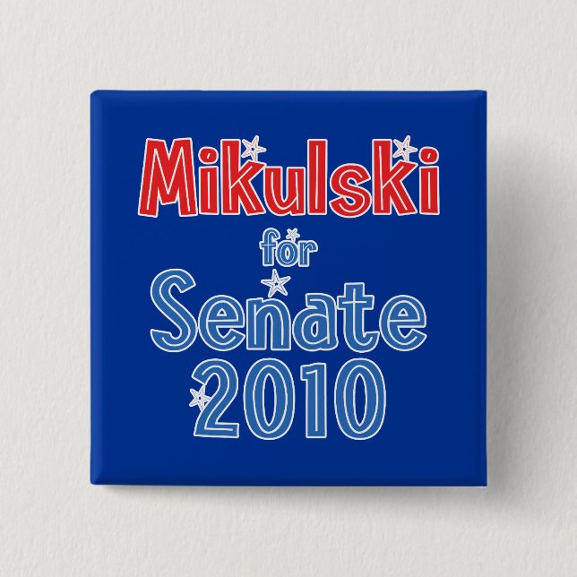 Barbara Mikulski for Senate 2010 Star Design 2 Inch Square Button (Front)